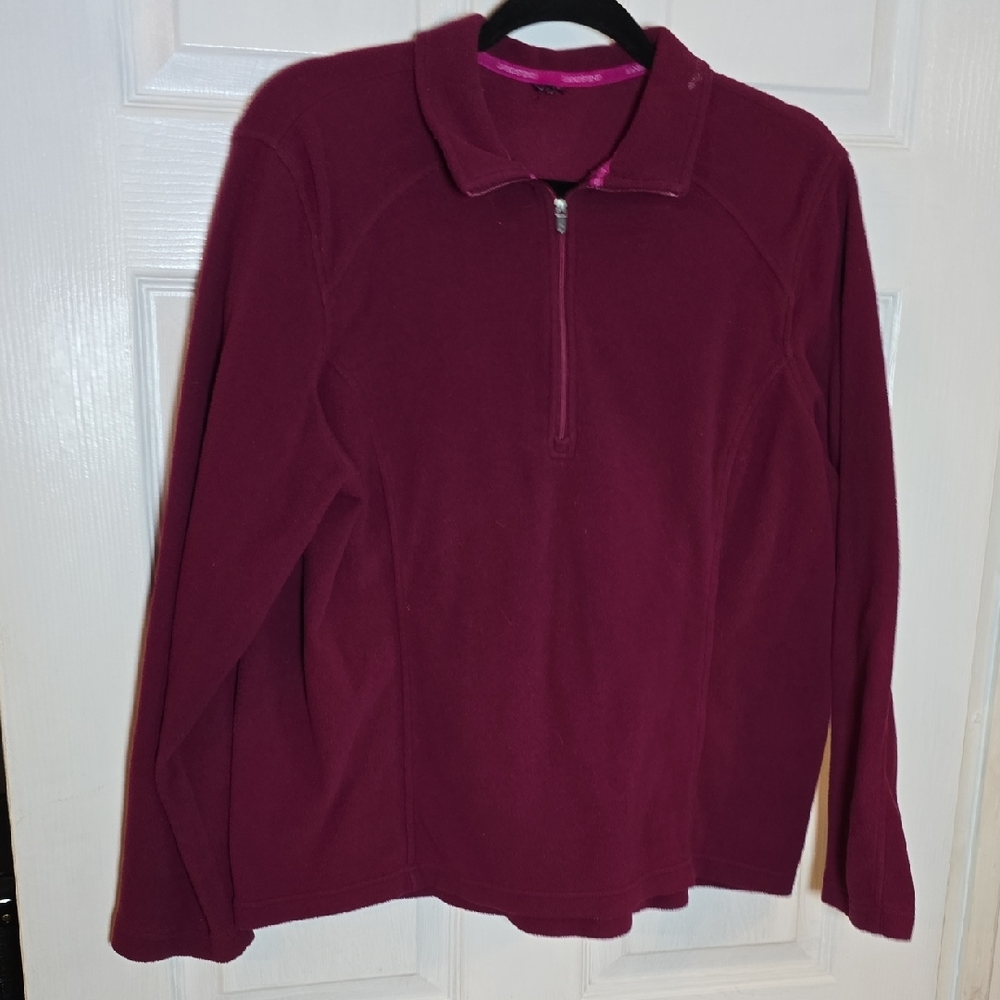 Lands' End Women's Burgundy Fleece Pullover